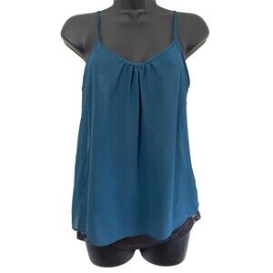 Express Blouse Tank Women Size XS Blue / Teal Layered Chiffon Loose Top Blouse